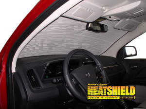 Heatshield Windshield Sun Shade for 2017 Dodge Journey (interior view)