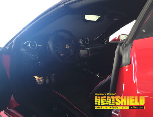 Heatshield Windshield Sun Shade for 2009 Ferrari California (interior view)