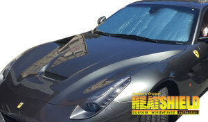 Heatshield Windshield Sun Shade for 2013, 2014, 2015, 2016, 2017 Ferrari F12 (exterior view)