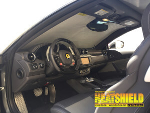 Heatshield Windshield Sun Shade for 2013 Ferrari FF (interior view)