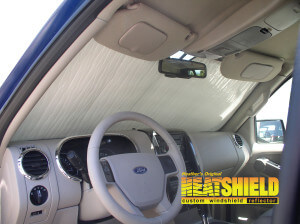 Heatshield Windshield Sun Shade for 2010 Ford Explorer (interior view)
