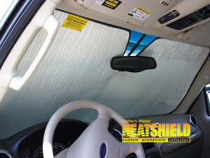 Heatshield Windshield Sun Shade for 1999 Ford Explorer (interior view)