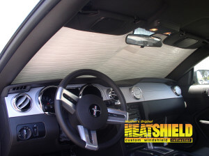Heatshield Windshield Sun Shade for 2008 Ford Mustang (interior view)
