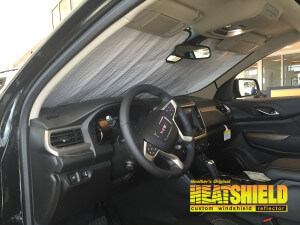 Heatshield Windshield Sun Shade for 2018 GMC Acadia (interior view)