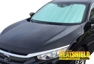 Heatshield Windshield Sun Shade for 2017, 2018, 2019, 2020, 2021 Honda Civic (exterior view)