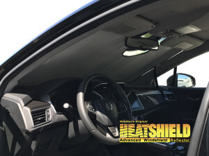 Heatshield Windshield Sun Shade for 2018 Honda Clarity (interior view)