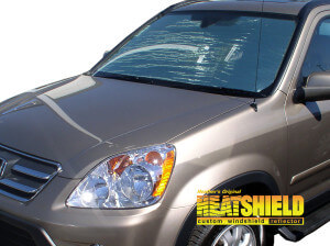 Heatshield Windshield Sun Shade for 2002, 2003, 2004, 2005, 2006 Honda CR-V (exterior view)