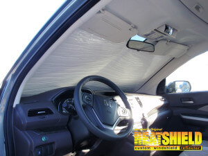 Heatshield Windshield Sun Shade for 2015 Honda CR-V (interior view)
