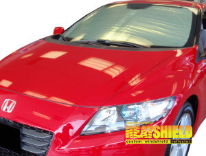 Heatshield Windshield Sun Shade for 2011, 2012, 2013, 2014, 2015, 2016 Honda CR-Z (exterior view)