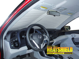 Heatshield Windshield Sun Shade for 2014 Honda CR-Z (interior view)