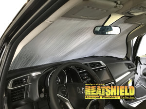 Heatshield Windshield Sun Shade for 2019 Honda Fit (interior view)