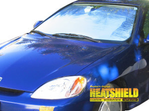Heatshield Windshield Sun Shade for 2000-2006 Honda Insight (exterior view)