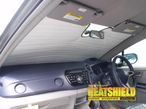 Heatshield Windshield Sun Shade for 2011 Honda Insight (interior view)