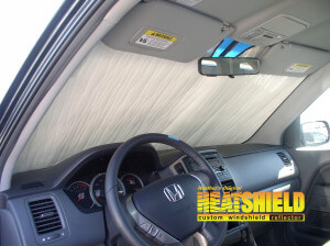 Heatshield Windshield Sun Shade for 2003 Honda Pilot (interior view)