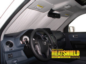 Heatshield Windshield Sun Shade for 2012 Honda Pilot (interior view)