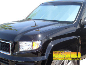 Heatshield Windshield Sun Shade for 2006-2014 Honda Ridgeline (exterior view)