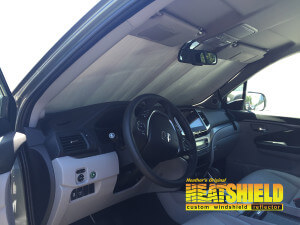 Heatshield Windshield Sun Shade for 2019 Honda Ridgeline (interior view)