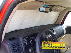 Heatshield Windshield Sun Shade for 2006 Hummer H3 (interior view)