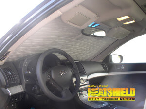 Heatshield Windshield Sun Shade for 2008 Infiniti G35 (interior view)