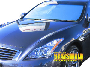 Heatshield Windshield Sun Shade for 2008, 2009, 2010, 2011, 2012, 2013 Infiniti G37 (exterior view)