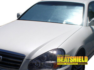 Heatshield Windshield Sun Shade for 2006, 2007, 2008, 2009, 2010 Infiniti M35 (exterior view)