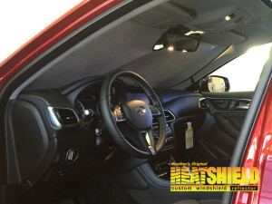 Heatshield Windshield Sun Shade for 2017 Infiniti QX30 (interior view)