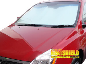 Heatshield Windshield Sun Shade for 2006-2012 Kia Sedona (exterior view)