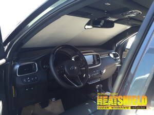 Heatshield Windshield Sun Shade for 2017 Kia Sorento (interior view)