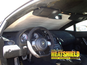 Heatshield Windshield Sun Shade for 2012 Lamborghini Gallardo (interior view)