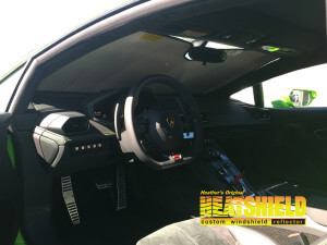 Heatshield Windshield Sun Shade for 2018 Lamborghini Huracan (interior view)