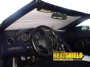 Heatshield Windshield Sun Shade for 2009 Lamborghini Murcielago (interior view)