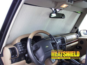 Heatshield Windshield Sun Shade for 2001 Land Rover Discovery (interior view)