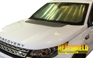 Heatshield Windshield Sun Shade for 2016-2025 Land Rover Discovery Sport (exterior view)