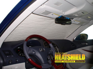 Heatshield Windshield Sun Shade for 2007 Lexus ES350 (interior view)