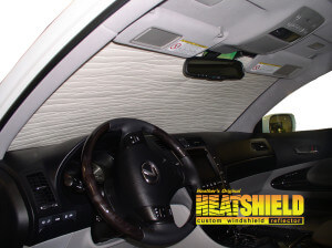 Heatshield Windshield Sun Shade for 2007 Lexus GS350 (interior view)