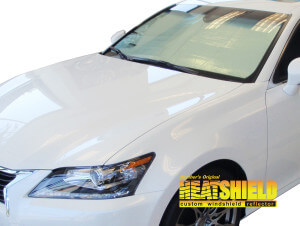 Heatshield Windshield Sun Shade for 2013, 2014, 2015, 2016 Lexus GS450h (exterior view)