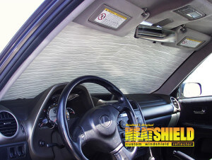 Heatshield Windshield Sun Shade for 2002 Lexus IS300 (interior view)