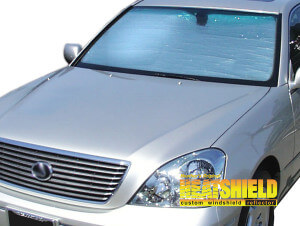 Heatshield Windshield Sun Shade for 2001, 2002, 2003, 2004, 2005, 2006 Lexus LS430 (exterior view)