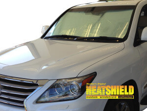 Heatshield Windshield Sun Shade for 2008-2015 Lexus LX570 (exterior view)
