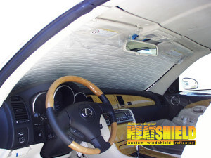 Heatshield Windshield Sun Shade for 2005 Lexus SC430 (interior view)