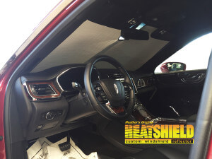 Heatshield Windshield Sun Shade for 2017 Lincoln Continental (interior view)