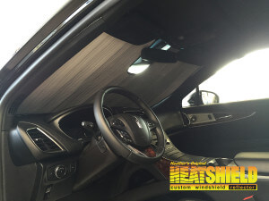 Heatshield Windshield Sun Shade for 2018 Lincoln MKX (interior view)