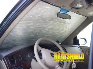 Heatshield Windshield Sun Shade for 2002 Mazda MPV (interior view)