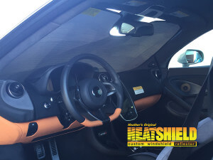 Heatshield Windshield Sun Shade for 2016 McLaren 570S (interior view)