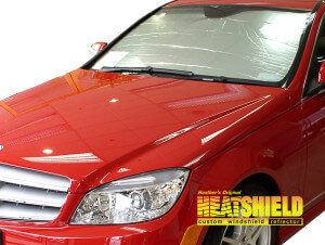 Heatshield Windshield Sun Shade for 2008-2014 Mercedes C-Class (204) (exterior view)