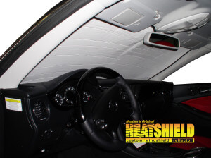 Heatshield Windshield Sun Shade for 2014 Mercedes CL-Class (216) (interior view)