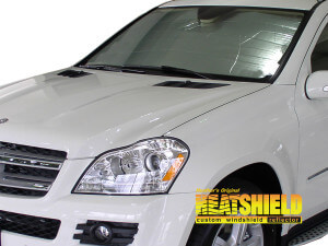 Heatshield Windshield Sun Shade for 2007, 2008, 2009, 2010, 2011, 2012 Mercedes GL-Class (X164) (exterior view)