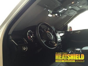 Heatshield Windshield Sun Shade for 2017 Mercedes GLE SUV (interior view)