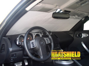 Heatshield Windshield Sun Shade for 2007 Nissan 350Z (interior view)