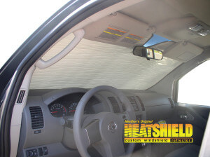Heatshield Windshield Sun Shade for 2011 Nissan Frontier (interior view)